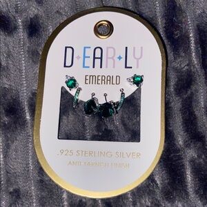 D-EAR-LY Emerald .925 Sterling Silver Earrings